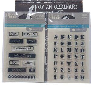 Jillibean Soup Word Stamps + Art font Alphabet Clear stamps Rubber